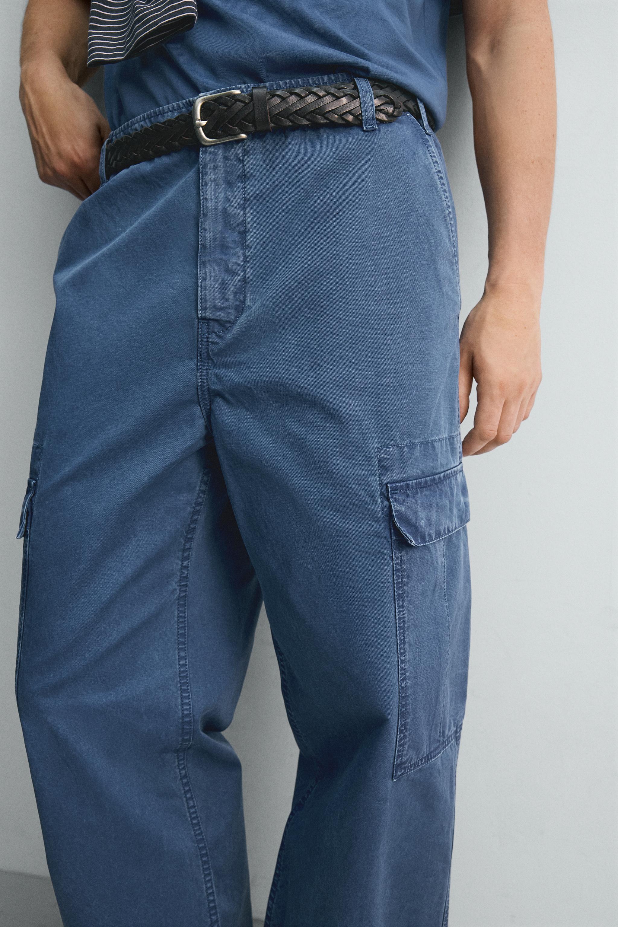 WASHED RELAXED FIT CARGO PANTS